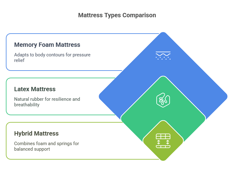 Comparing Mattress Types: Memory Foam, Latex, and Hybrid