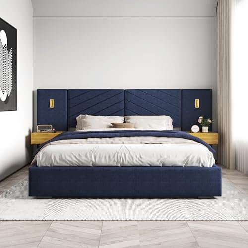 7 Best King Size Bed Frame with Built-In Nightstands for a Stylish & Organized Bedroom